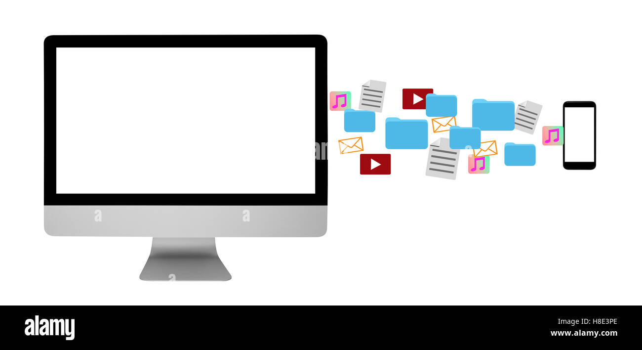 Condivisione di file tra dispositivi Foto Stock