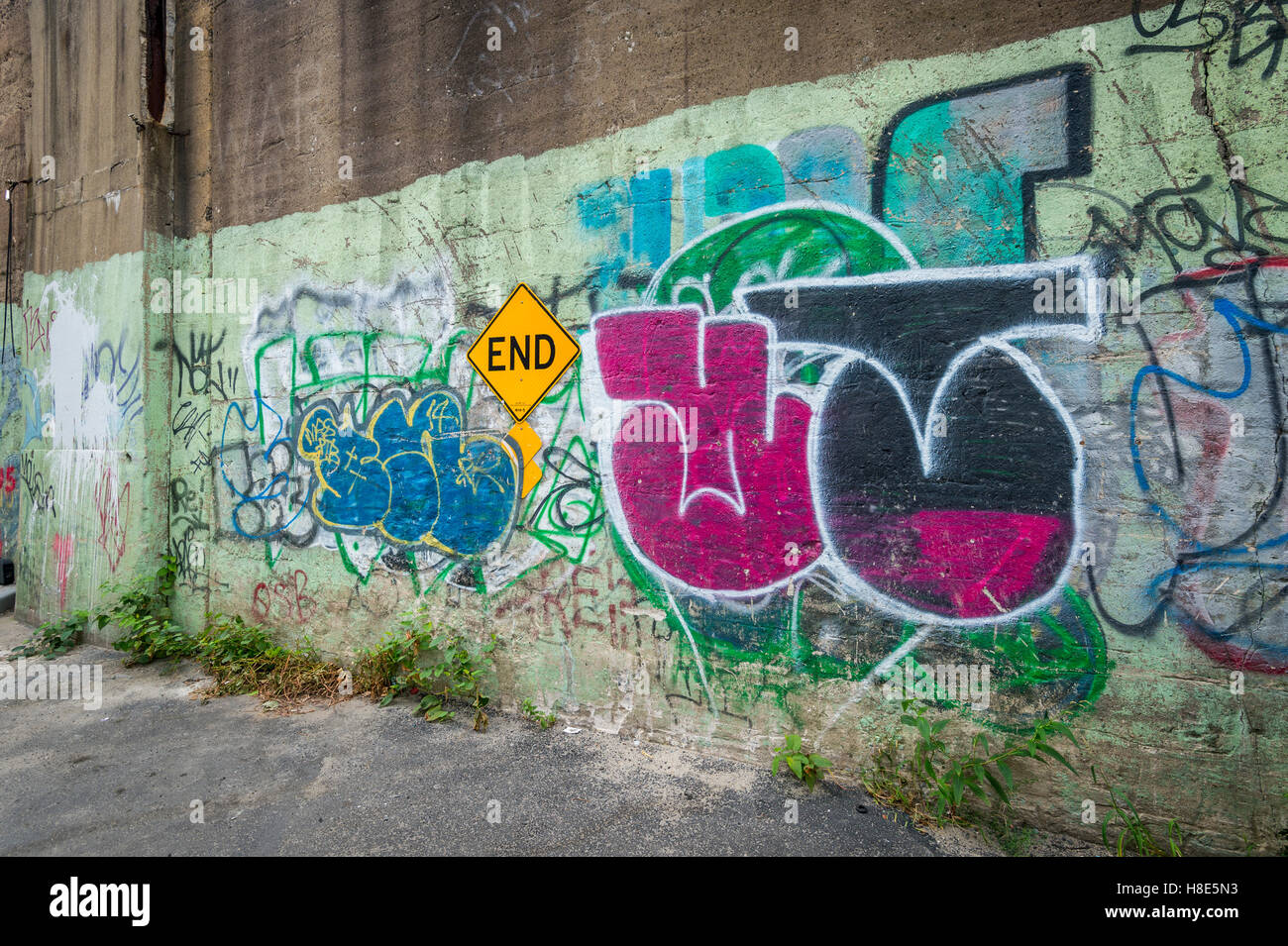 Graffiti, Dead End Street, New York New York STATI UNITI D'AMERICA Foto Stock