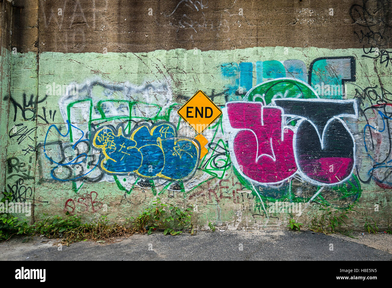 Graffiti, Dead End Street, New York New York STATI UNITI D'AMERICA Foto Stock