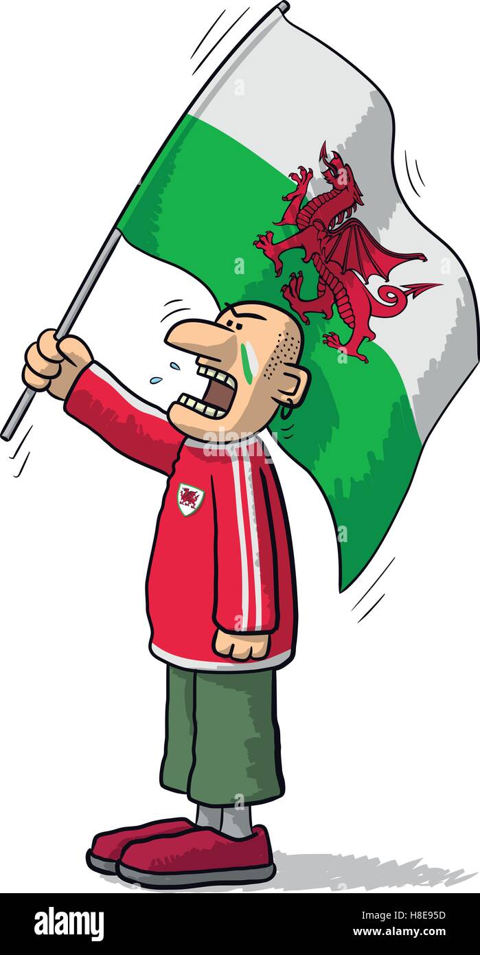 Il Galles soccer sostenitore Illustrazione Vettoriale