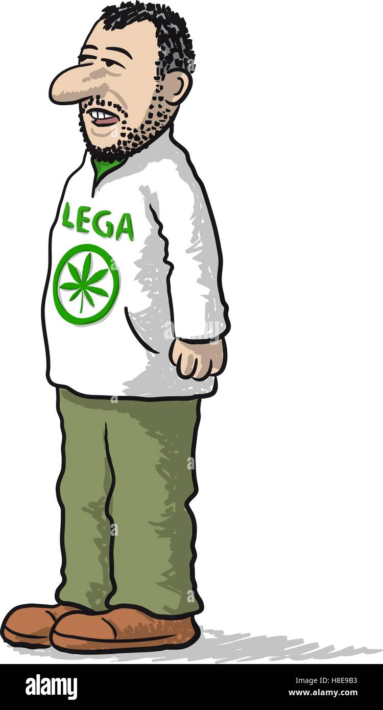 Matteo Salvini caricatura Illustrazione Vettoriale