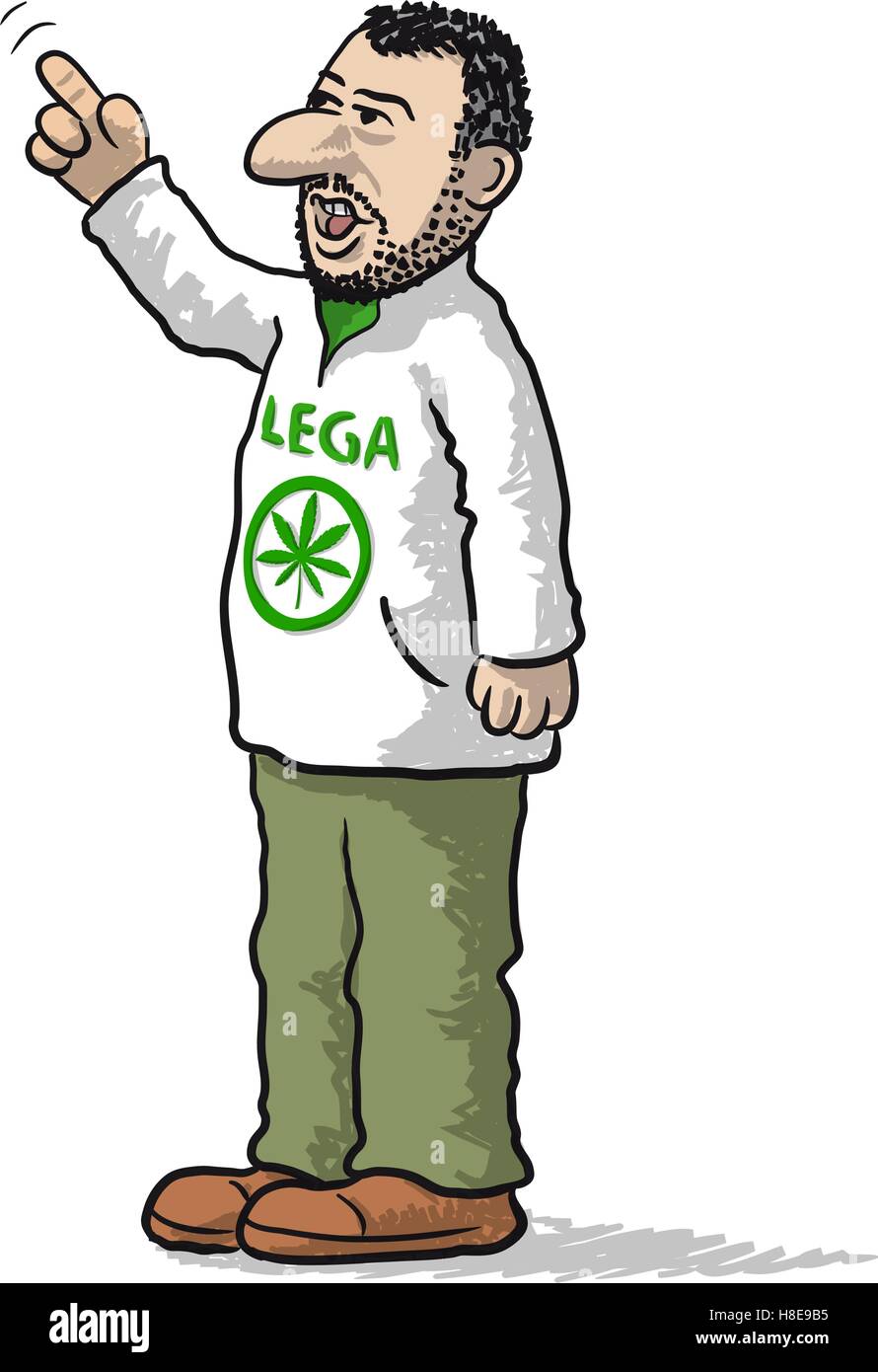 Matteo Salvini caricatura Illustrazione Vettoriale