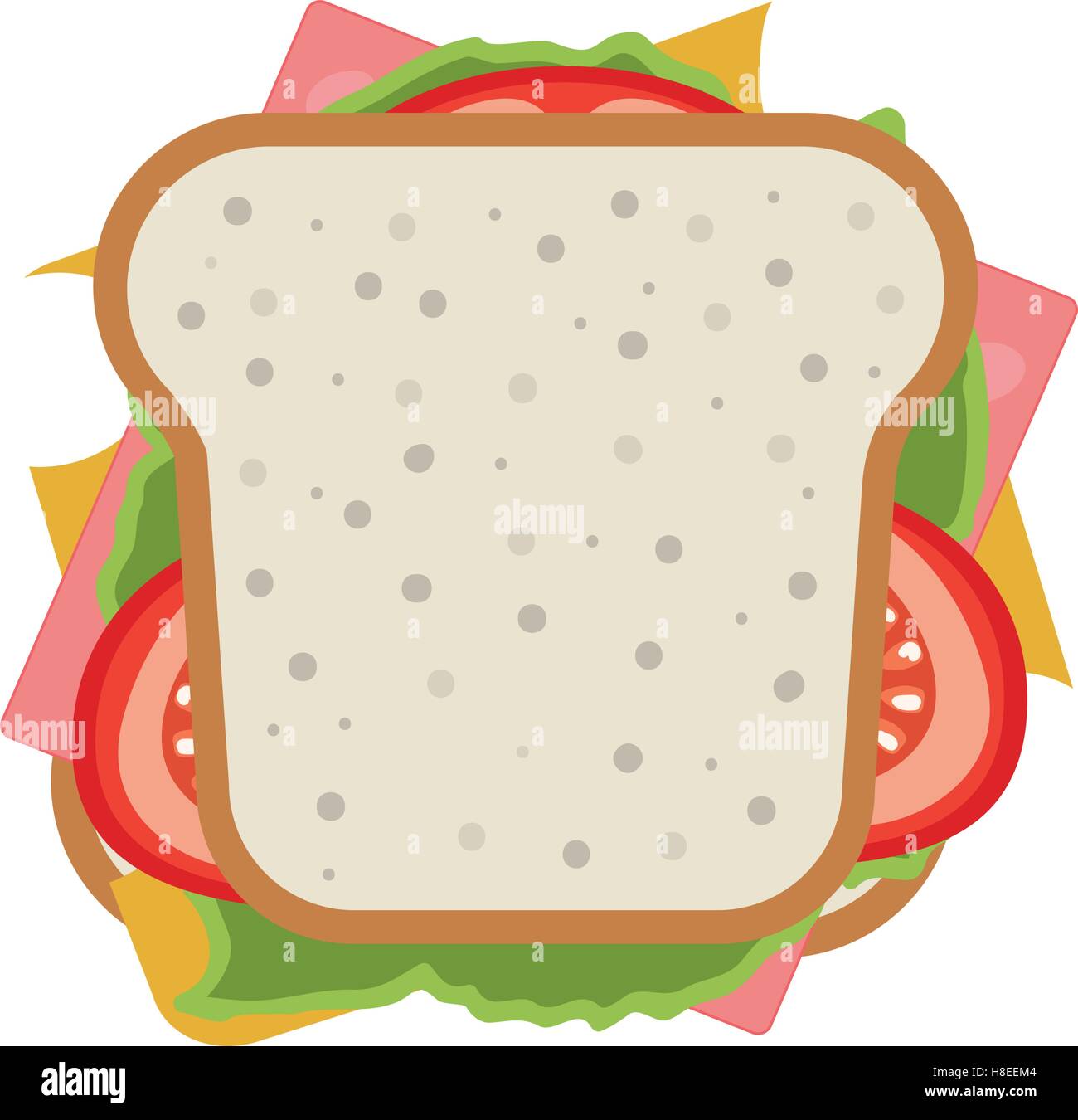 Panino con verdure su sfondo bianco. cibo sano design. illustrazione vettoriale Illustrazione Vettoriale