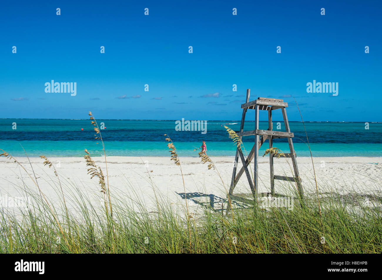 Famosa in tutto il mondo la spiaggia di Grace Bay, Providenciales, Turks e Caicos, dei Caraibi e America centrale Foto Stock