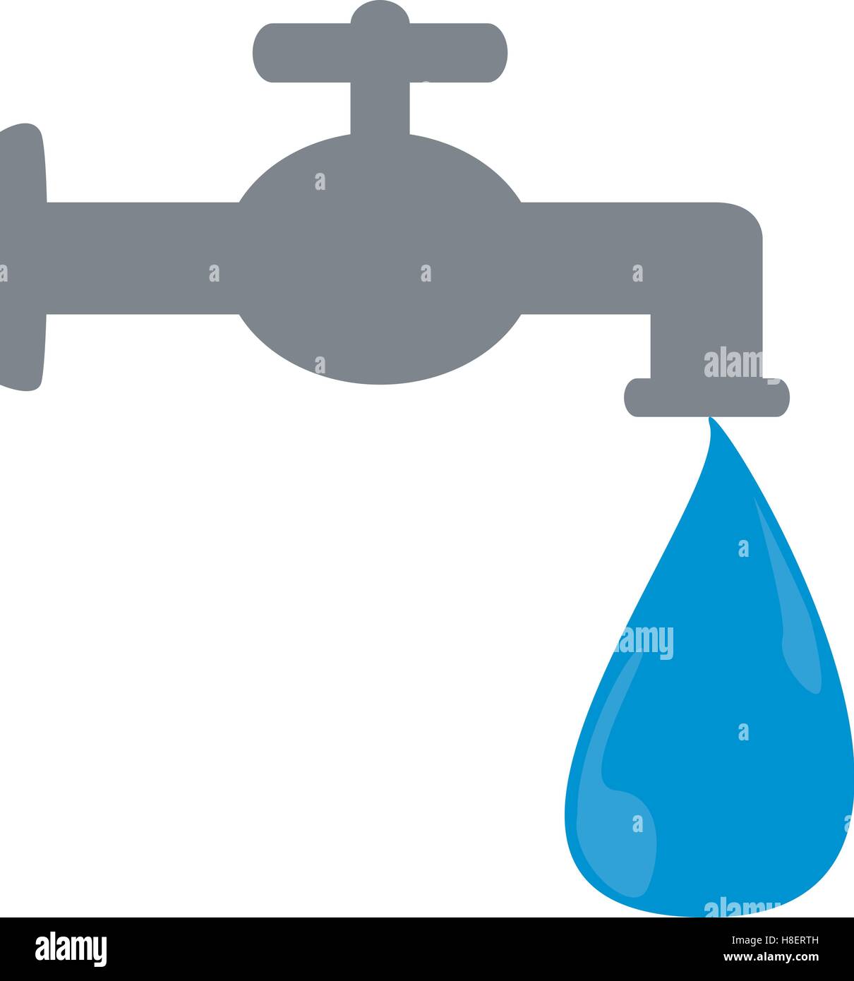 Rubinetto acqua in caduta goccia Illustrazione Vettoriale