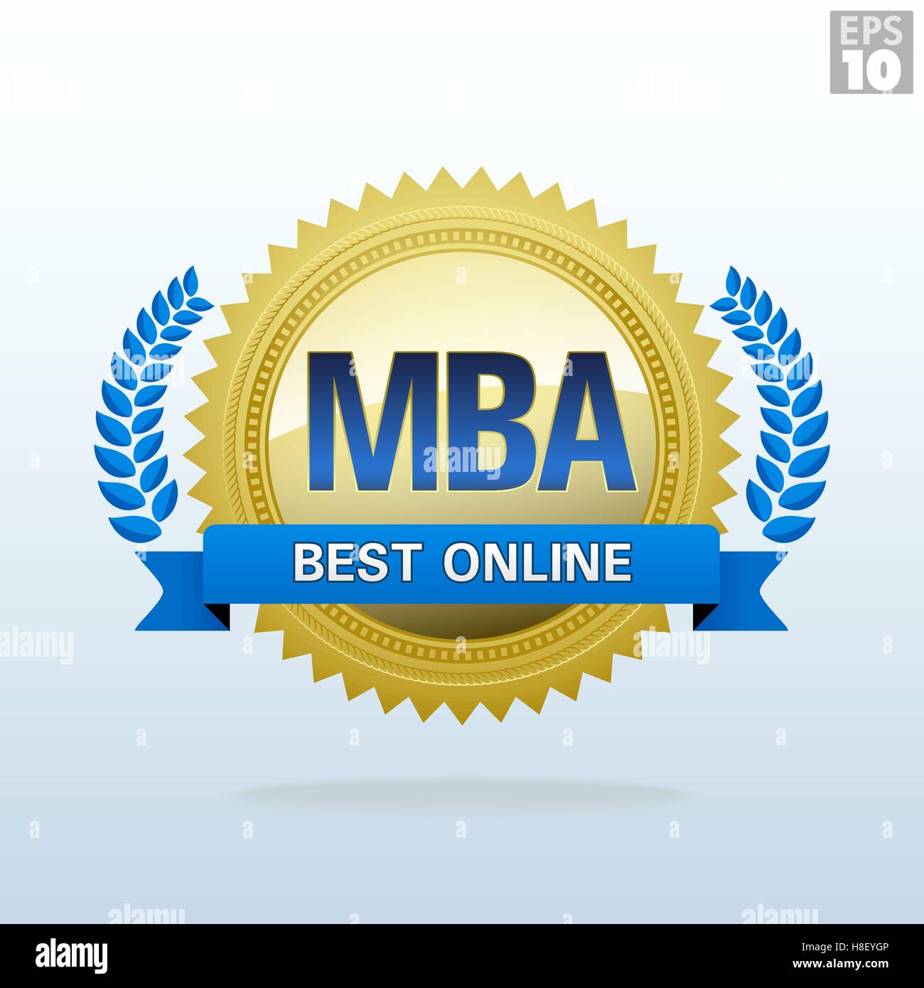 Best Online Master of Business Administration Gold Seal Illustrazione Vettoriale