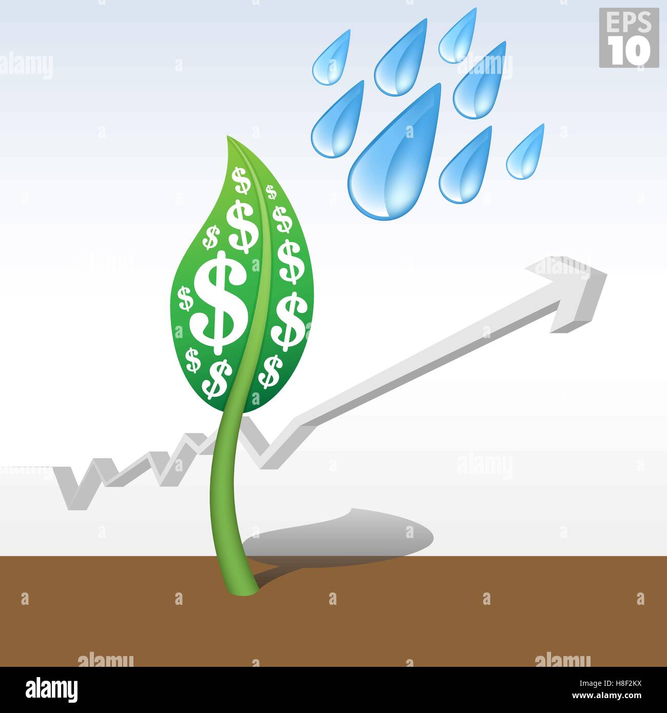 Coltivazione di piante di denaro, imprenditore, small business investment, prestito Illustrazione Vettoriale