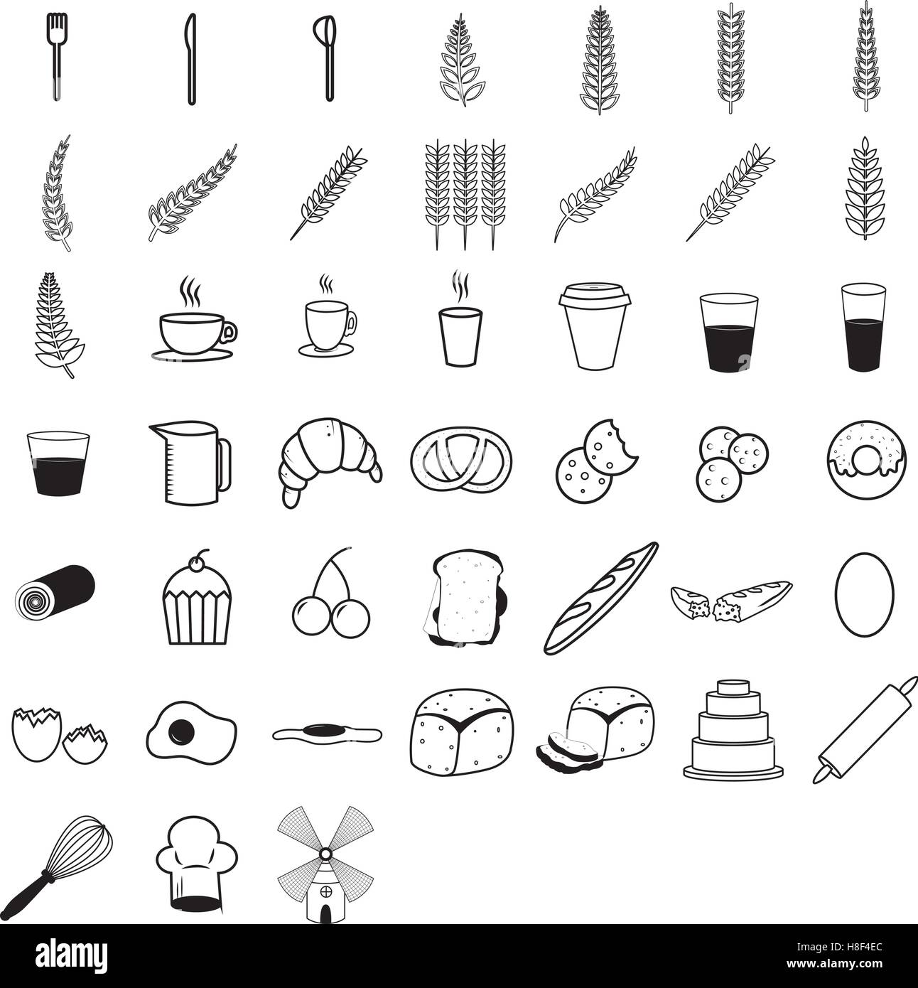 Colazione vari segni vettore Illustrazione Vettoriale