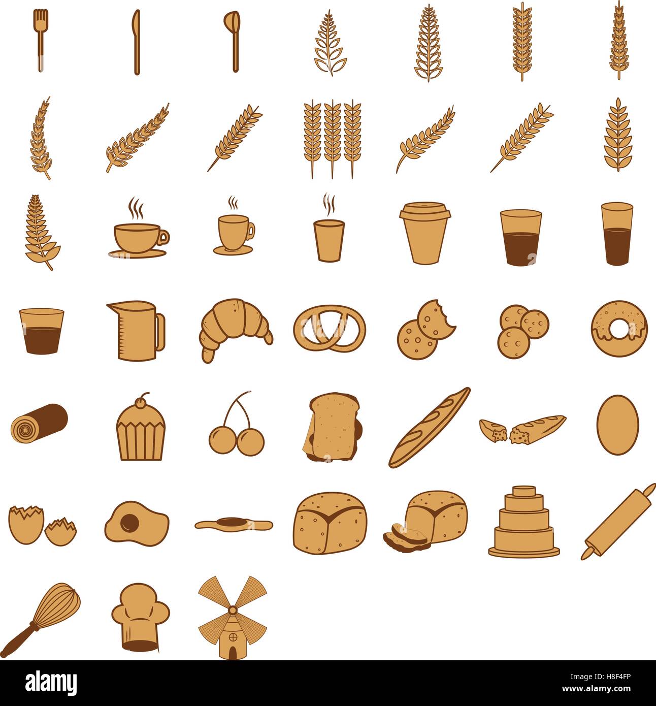 Colazione vari segni vettore Illustrazione Vettoriale