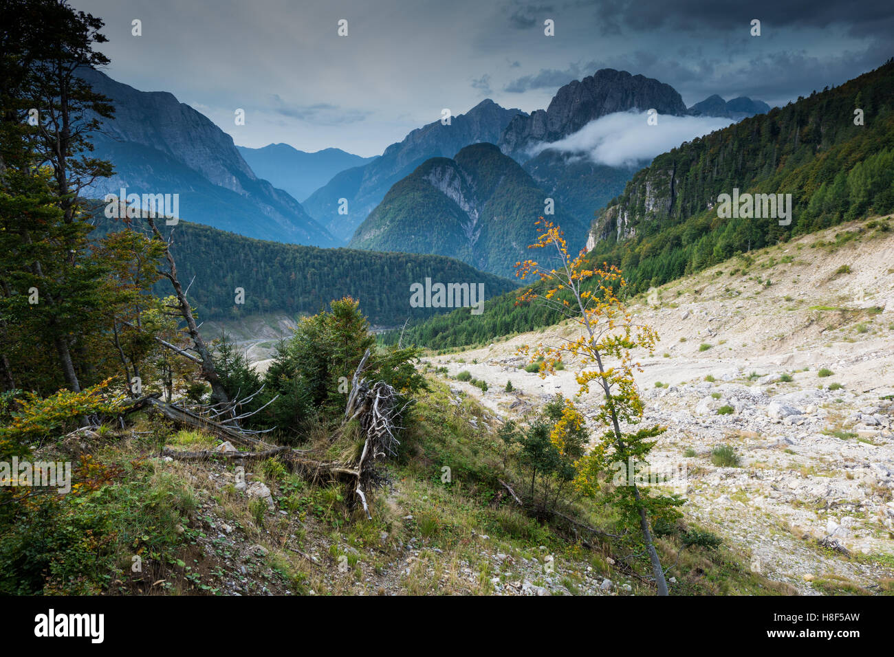 La frana Stože - sito originale Foto Stock