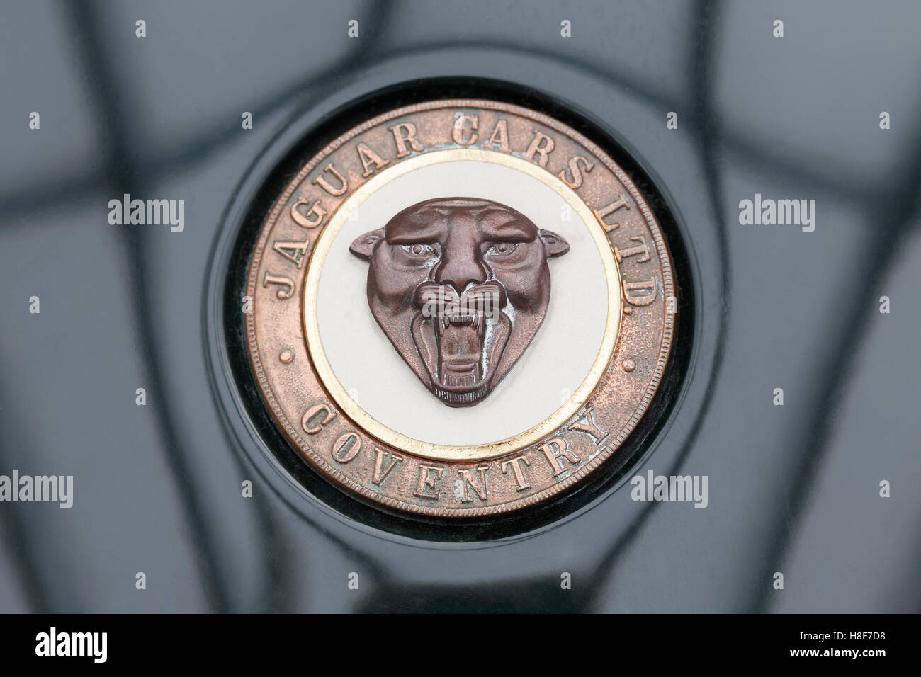 Vecchia Jaguar emblema, Jaguar Cars Coventry Ltd., British Classic Car Foto Stock