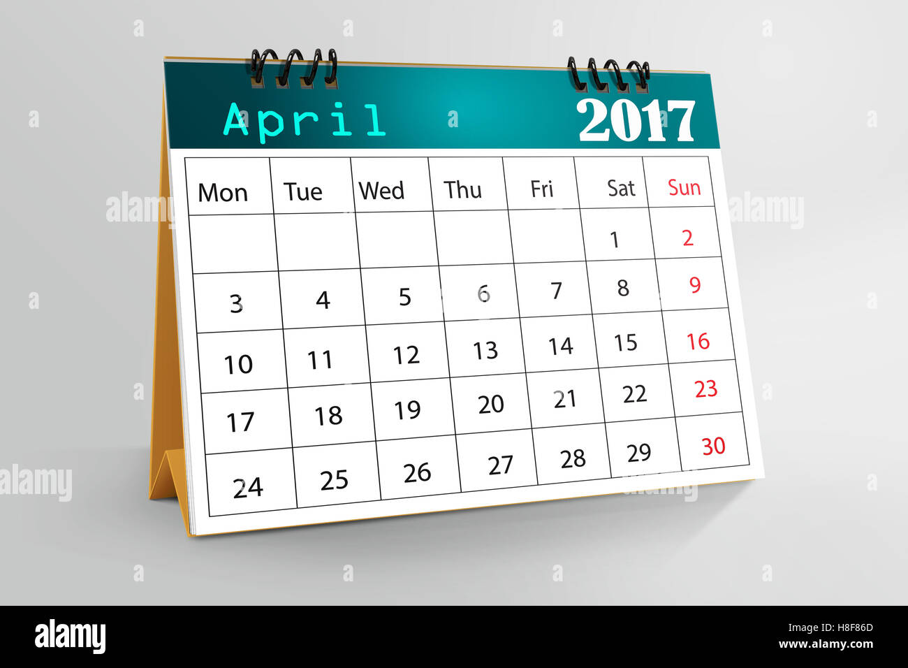 Calendario Desktop Design- Aprile 2017 Foto Stock