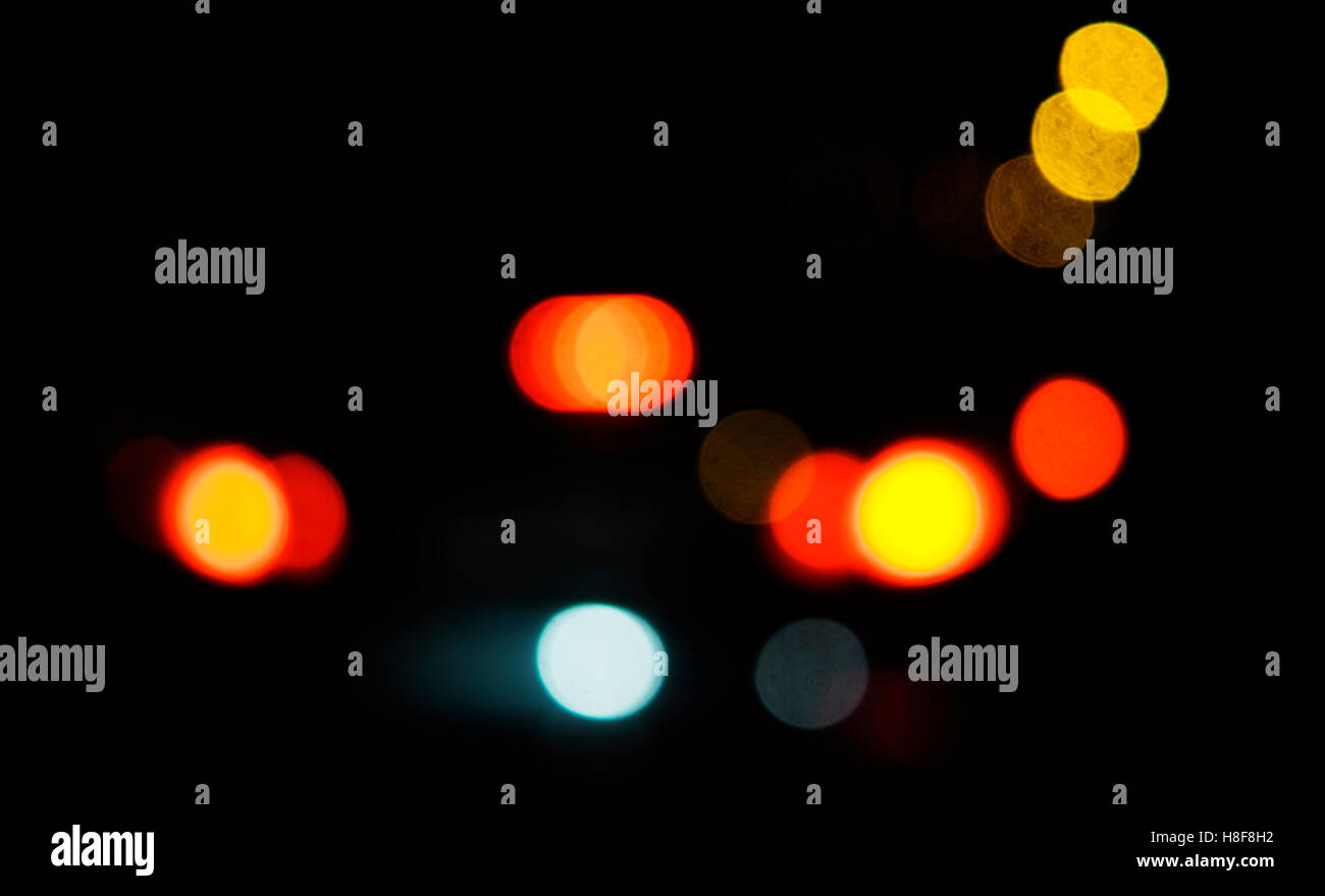 Abstract bokeh di fondo circolare sfocati sullo sfondo delle luci Foto Stock