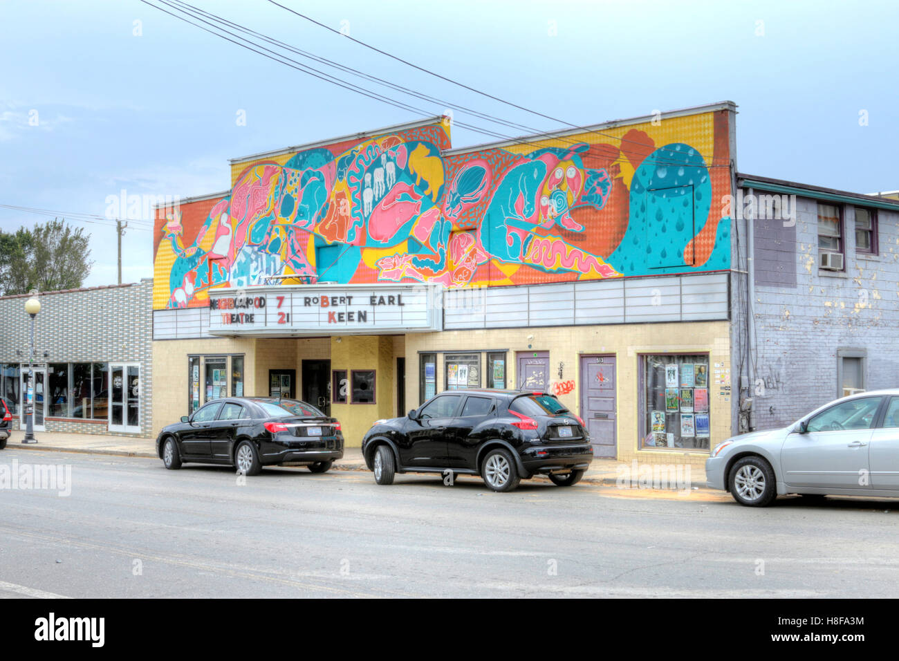 Il quartiere teatro in NoDa, Charlotte NC Foto Stock