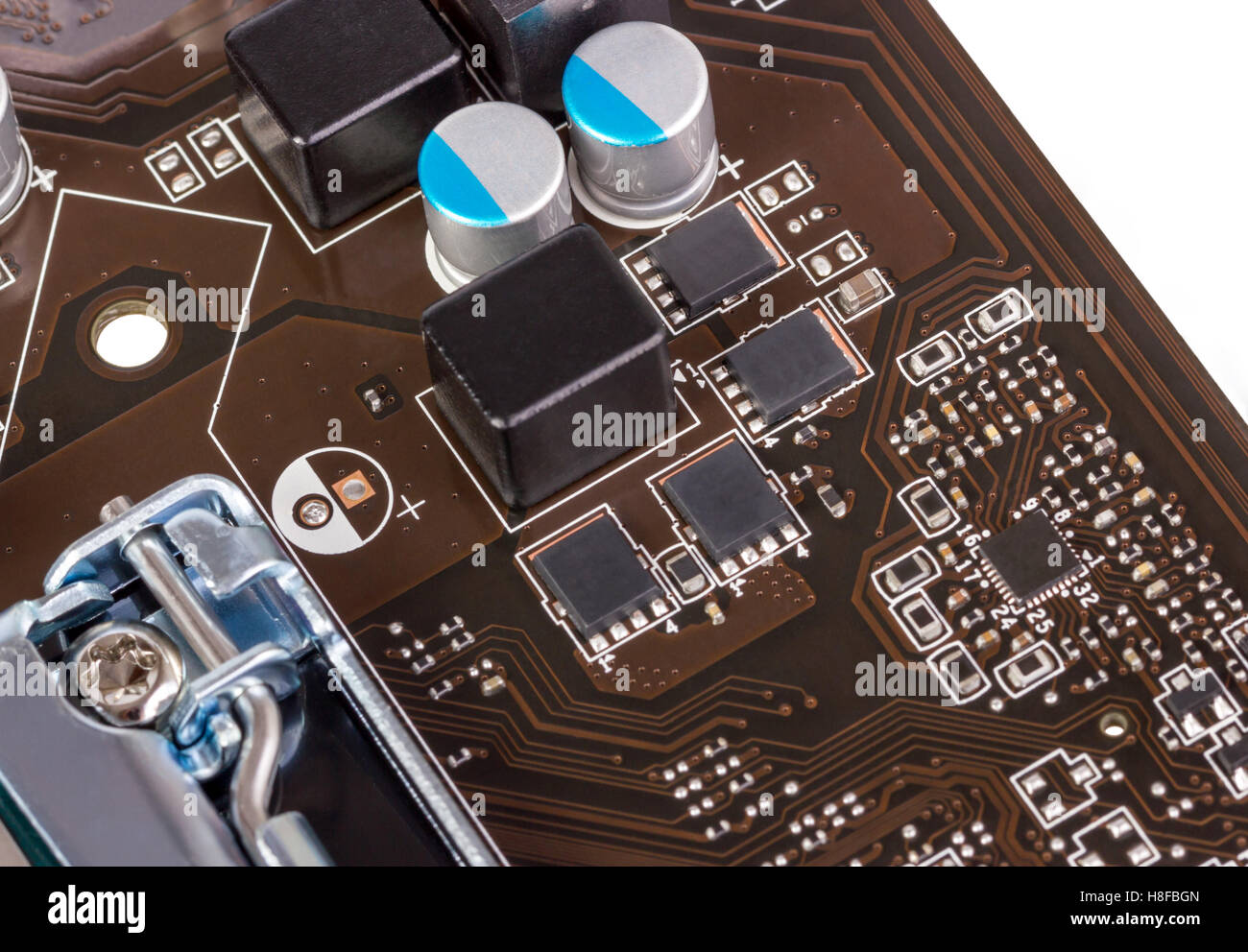 Alimentazione multifase sistema moderno processore sulla scheda madre Foto Stock