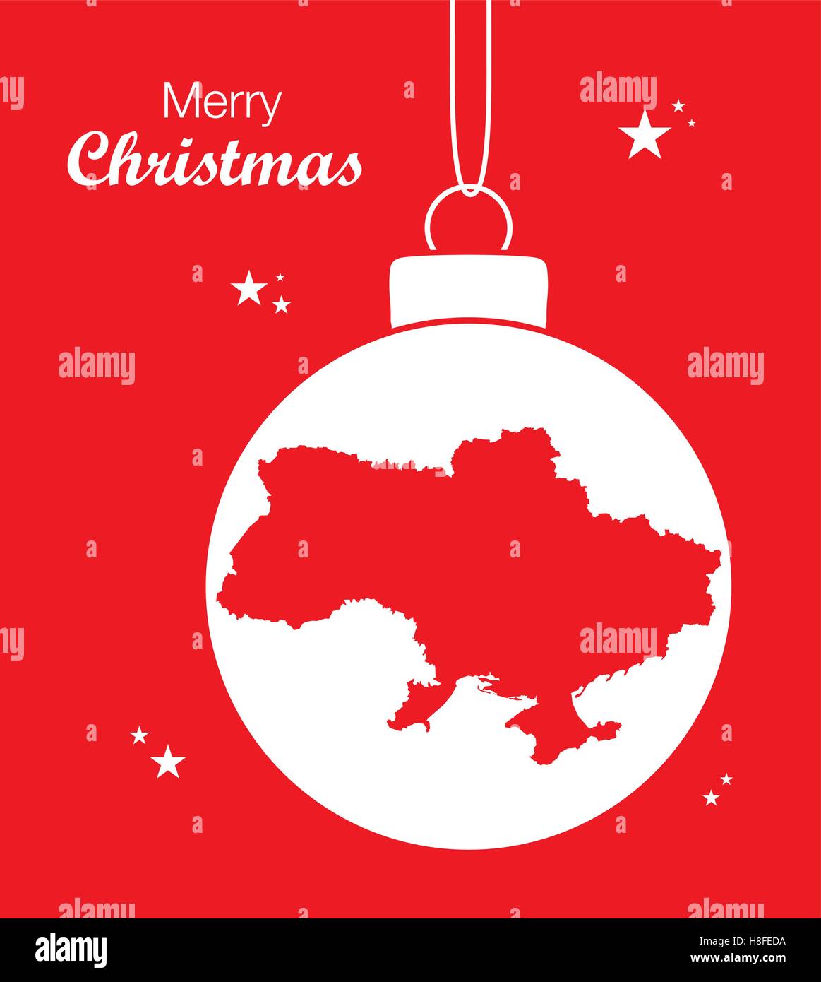 Buon Natale Mappa Ucraina Illustrazione Vettoriale
