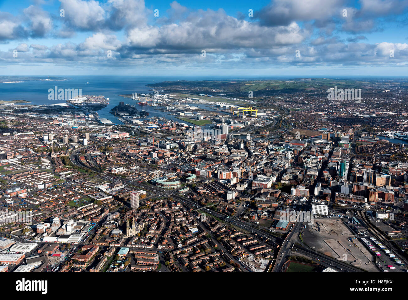 Belfast Novembre 2016 antenna centro città Foto Stock