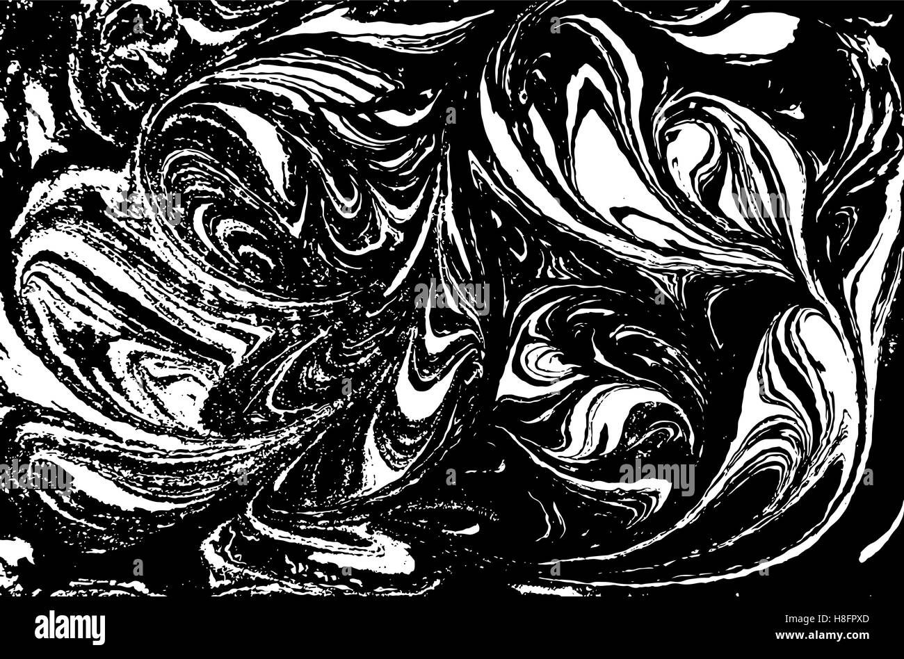 Il vettore in marmo bianco e nero sfondo astratto. Modello di liquido. Grunge texture. Illustrazione Vettoriale