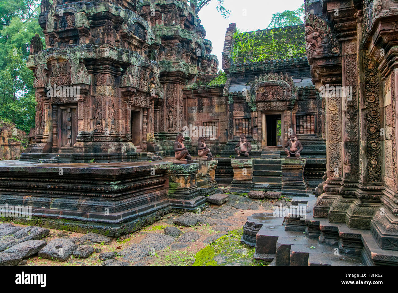 Il Banteay Srei, Angkor, Siem Reap, Cambogia Foto Stock