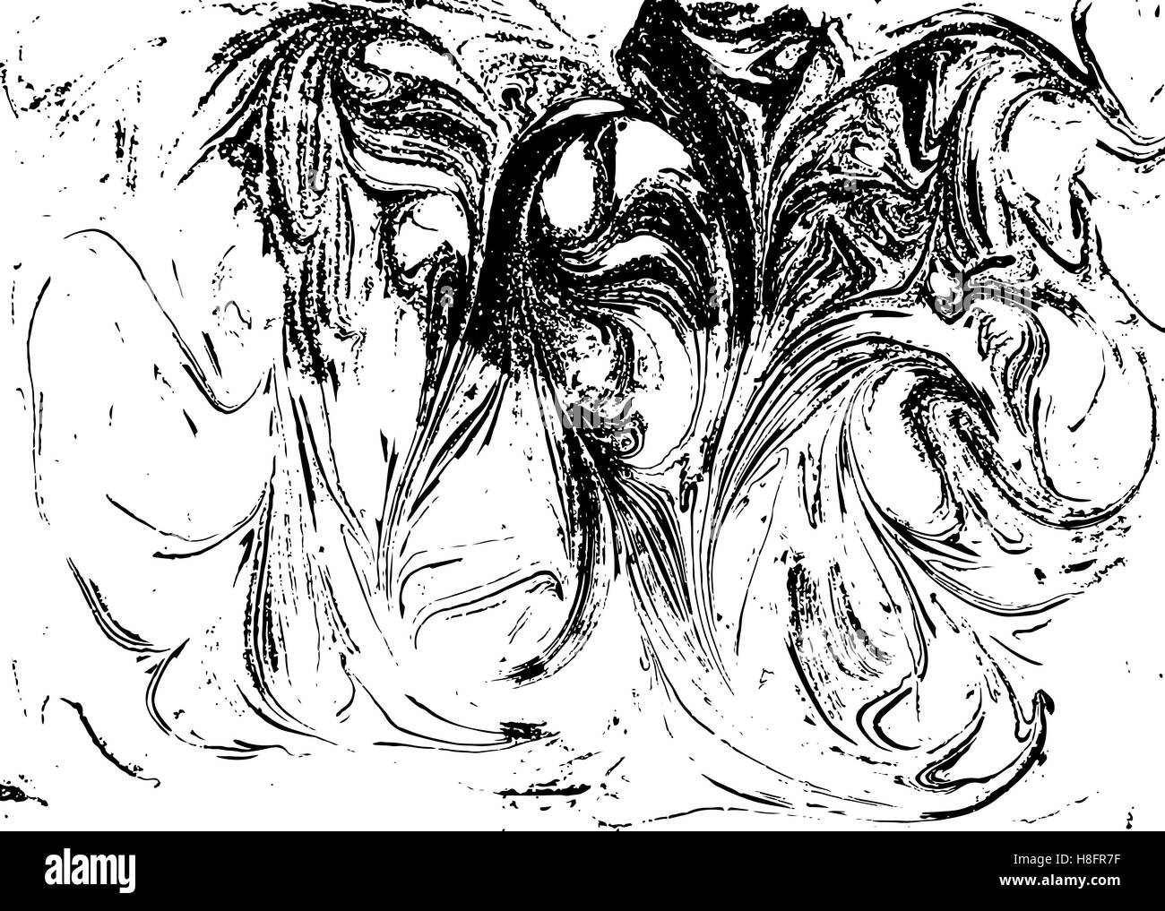 Il vettore in marmo bianco e nero sfondo astratto. Modello di liquido. Grunge texture. Illustrazione Vettoriale