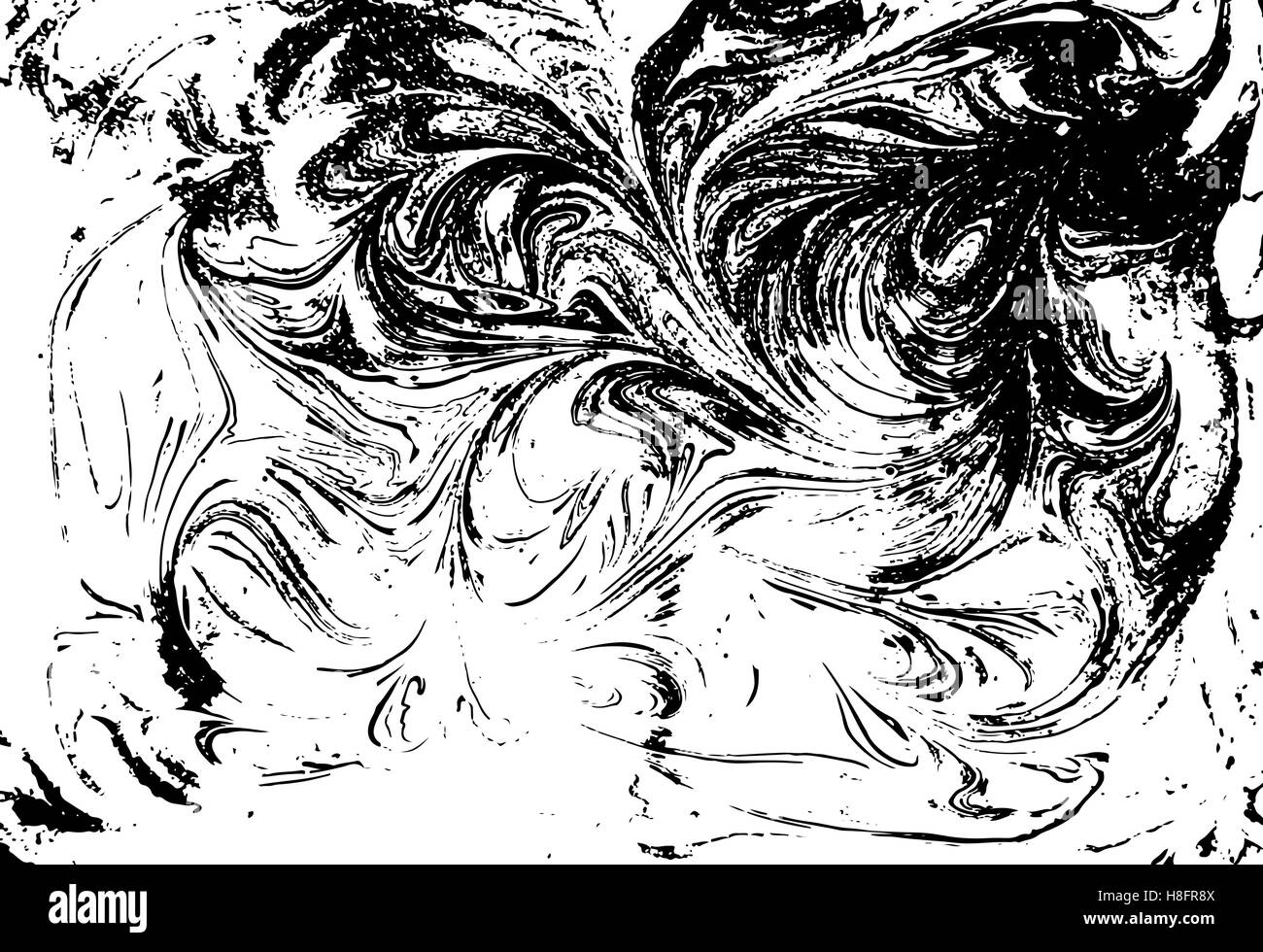 Il vettore in marmo bianco e nero sfondo astratto. Modello di liquido. Grunge texture. Illustrazione Vettoriale