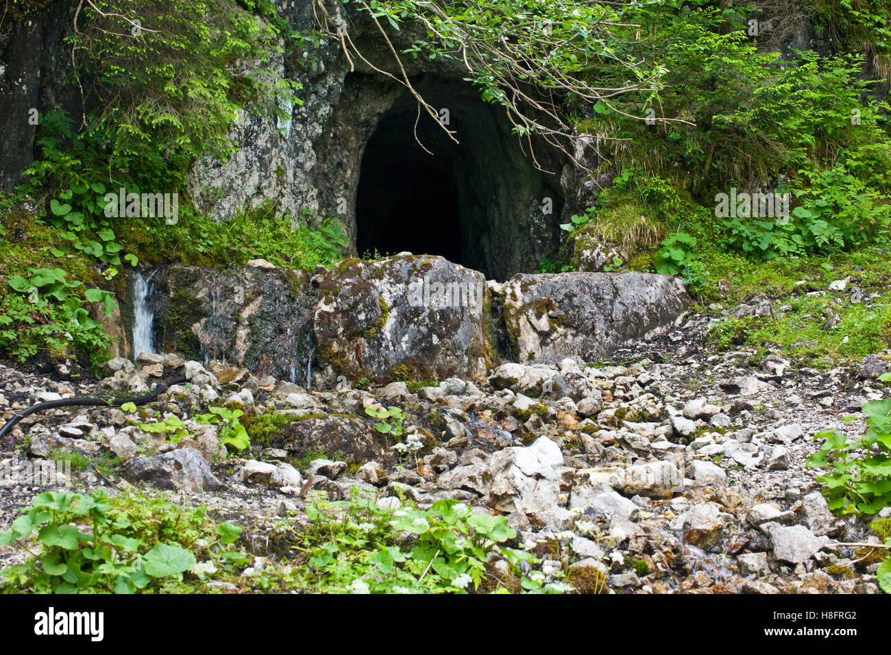 Adit della miniera di piombo di Mittenwald Foto Stock