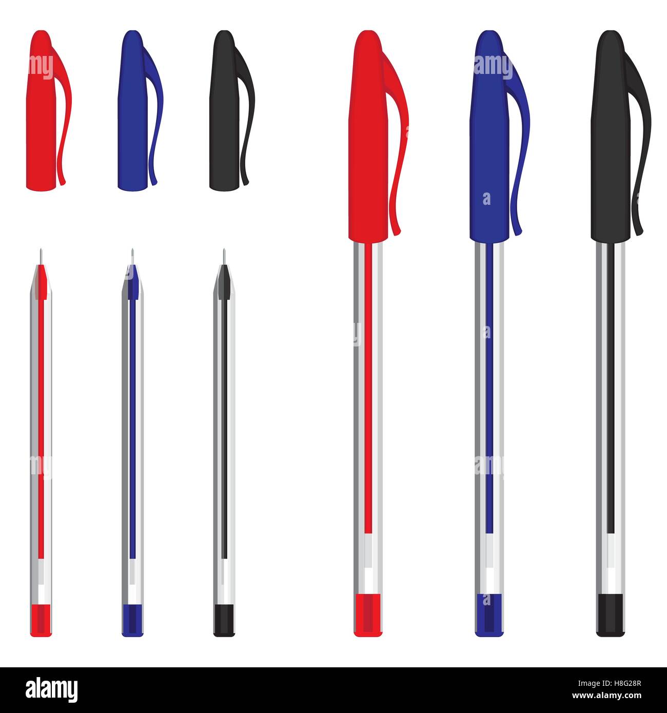 Pennarello, penna, oggetto, attrezzature, astratta, disegno, office, evidenziatore tool, inchiostro, vettore illustrazione, isolato Illustrazione Vettoriale