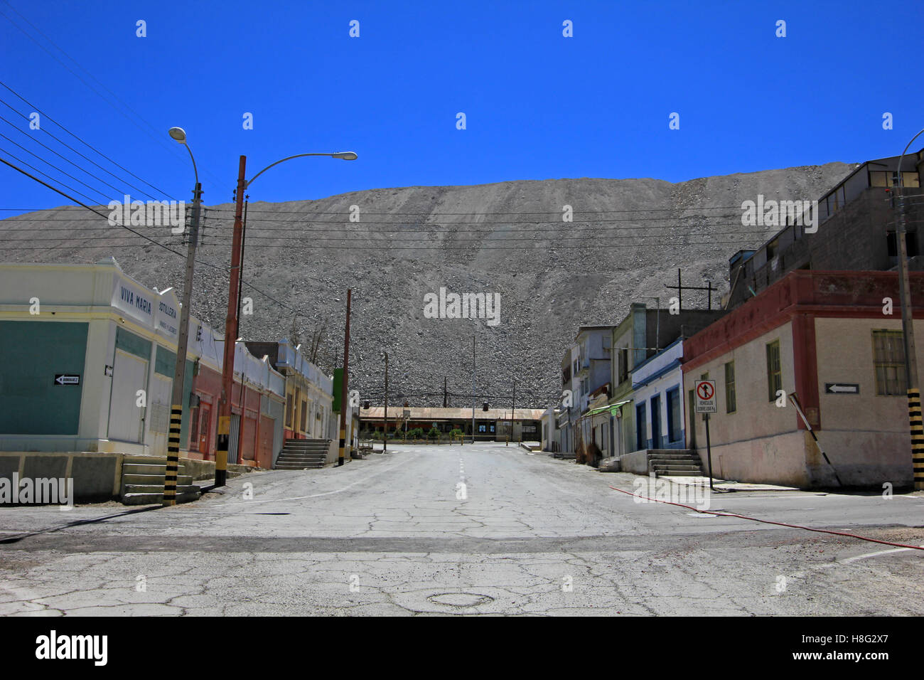 Città fantasma Chuquicamata, Cile Foto Stock