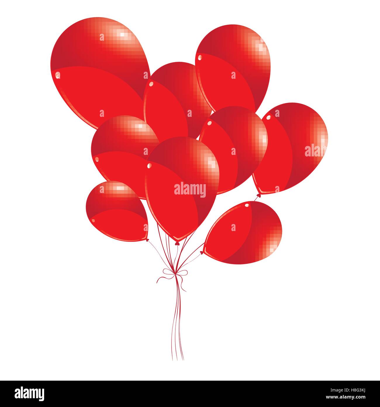 Palloncini palloncini rossi, compleanno, celebrazione, colorato, giorno, Arredamento, Decorazione, felice, vacanze, icona, arte, illustrazione Illustrazione Vettoriale
