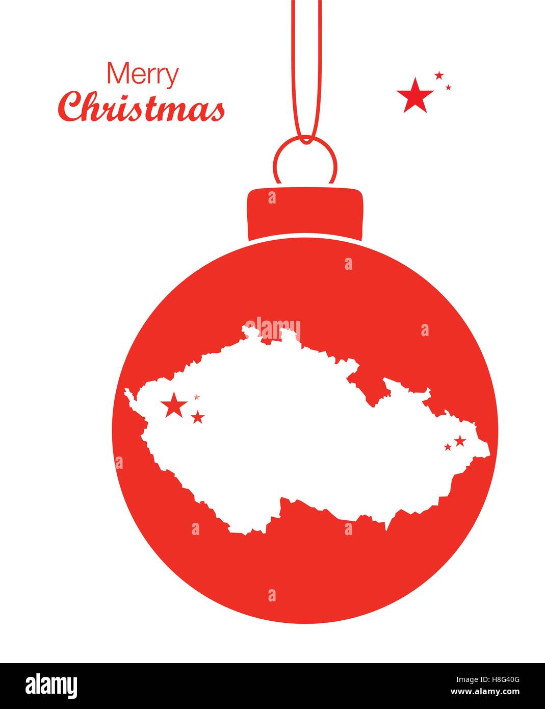 Buon Natale Mappa repubblica Ceca Illustrazione Vettoriale