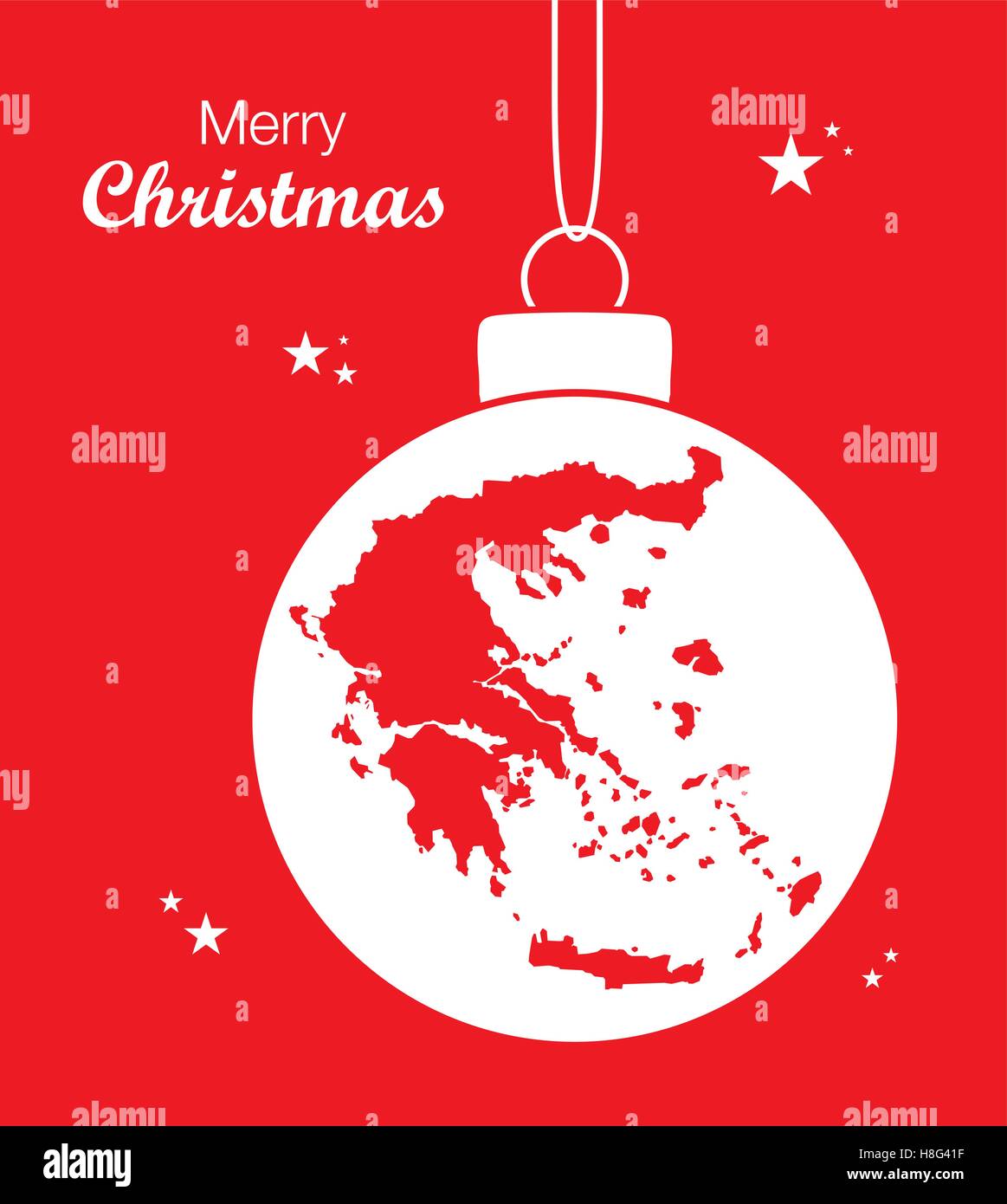 Buon Natale mappa della Grecia Illustrazione Vettoriale