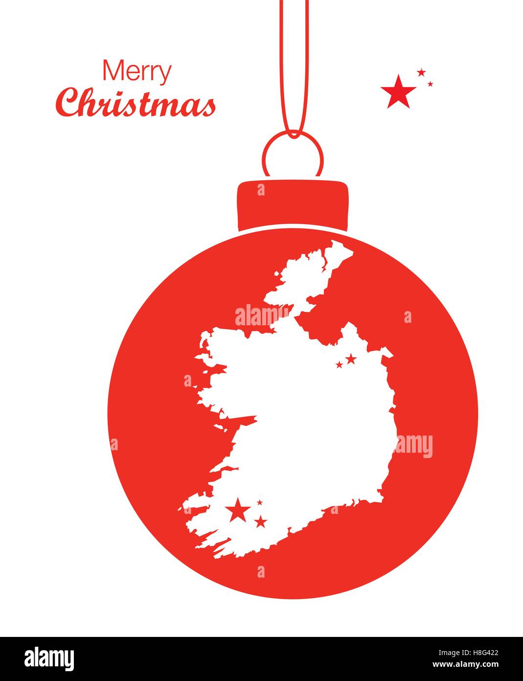 Buon Natale Mappa Irlanda Illustrazione Vettoriale