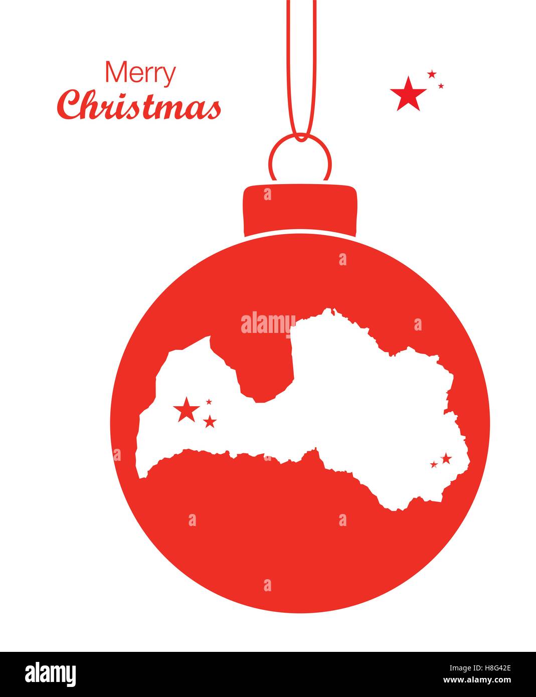 Buon Natale mappa Lettonia Illustrazione Vettoriale