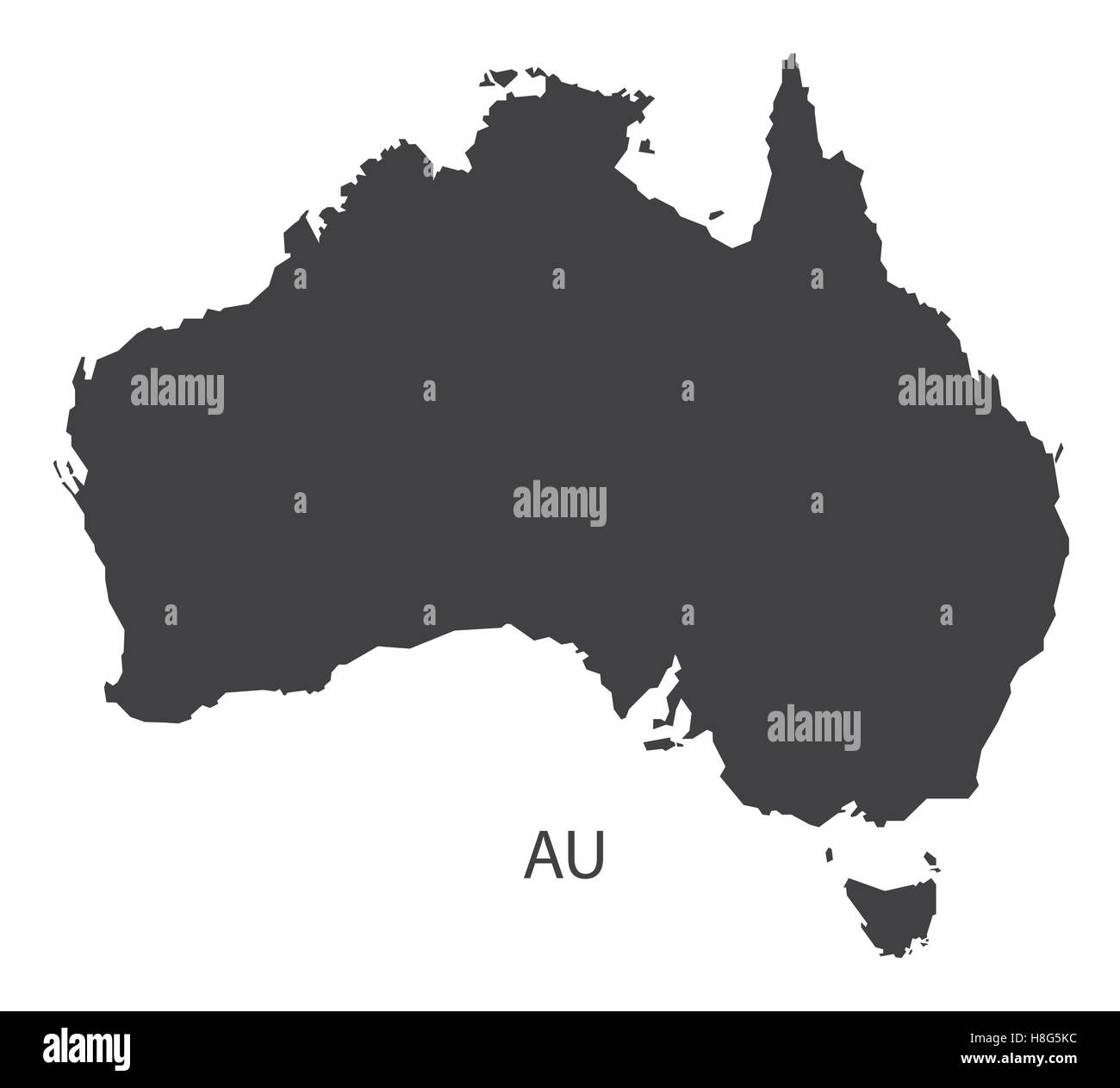 Australia Mappa black edition Illustrazione Vettoriale