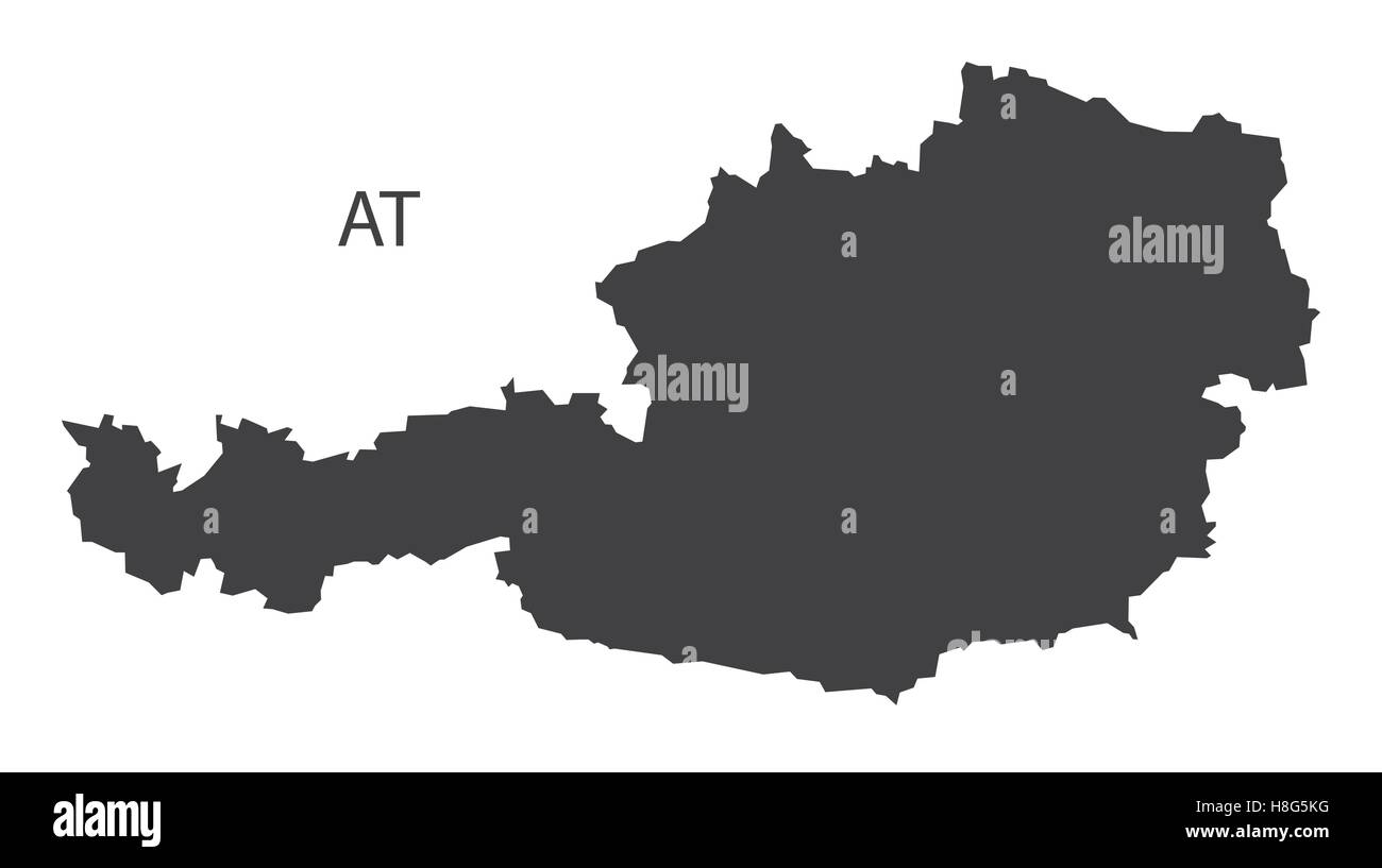Austria Mappa black edition Illustrazione Vettoriale