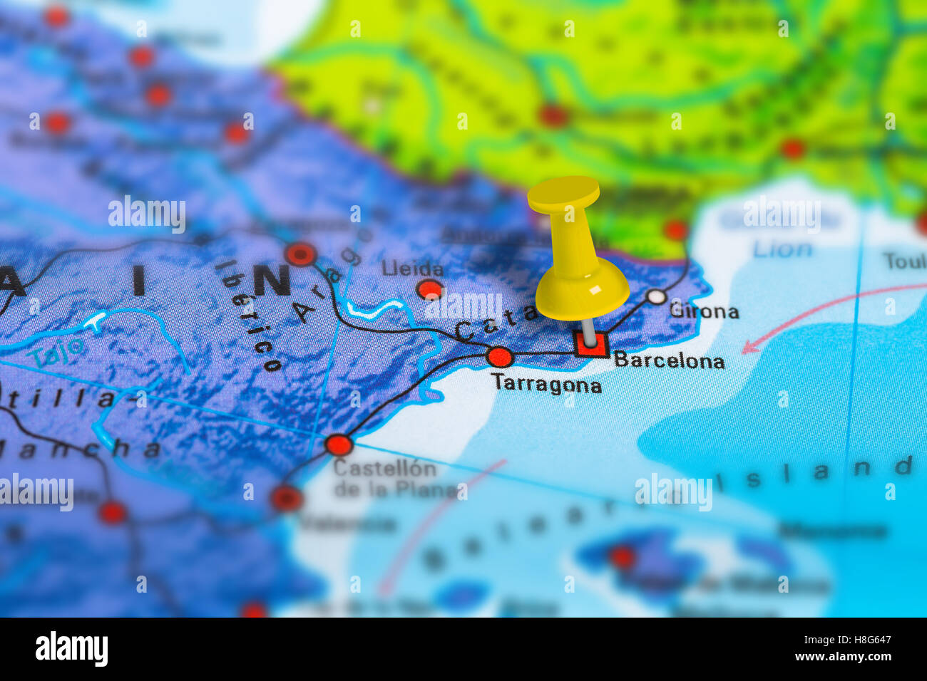 Barcellona Spagna mappa Foto Stock