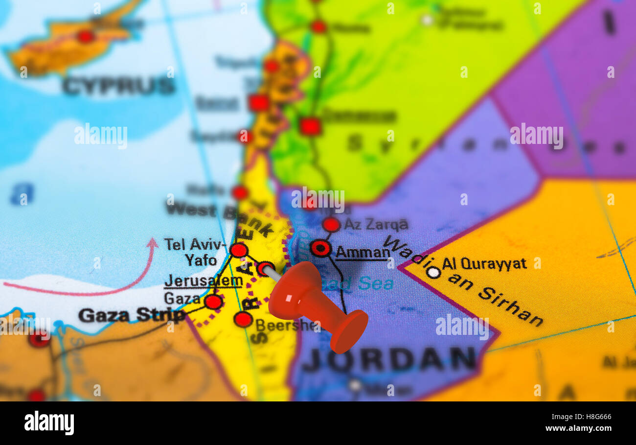 Gerusalemme Israele mappa Foto Stock