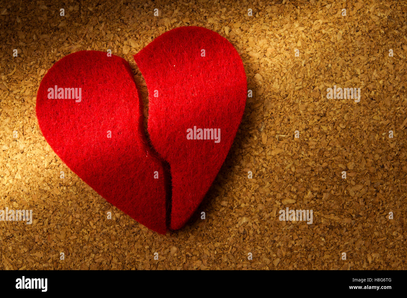 Cuore spezzato, concept per il divorzio, la fine del rapporto, storia d'amore finito Foto Stock