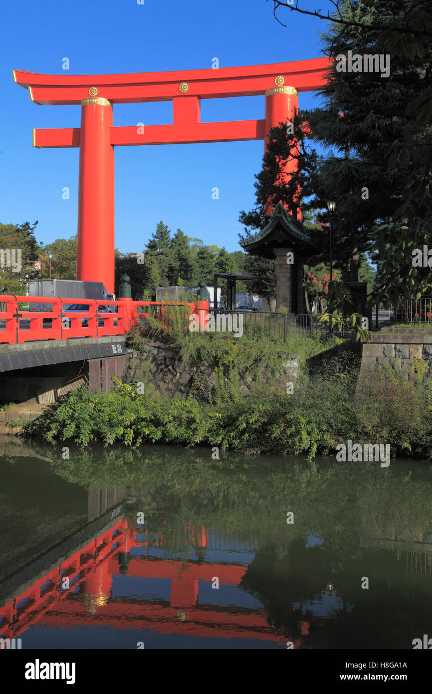 Giappone, Kyoto, Jingu Heian, sacrario scintoista, torii gate, Foto Stock