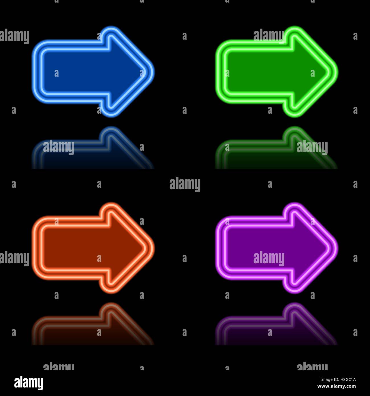 Illustrazione Vettoriale di Neon frecce. Eps 10 Illustrazione Vettoriale