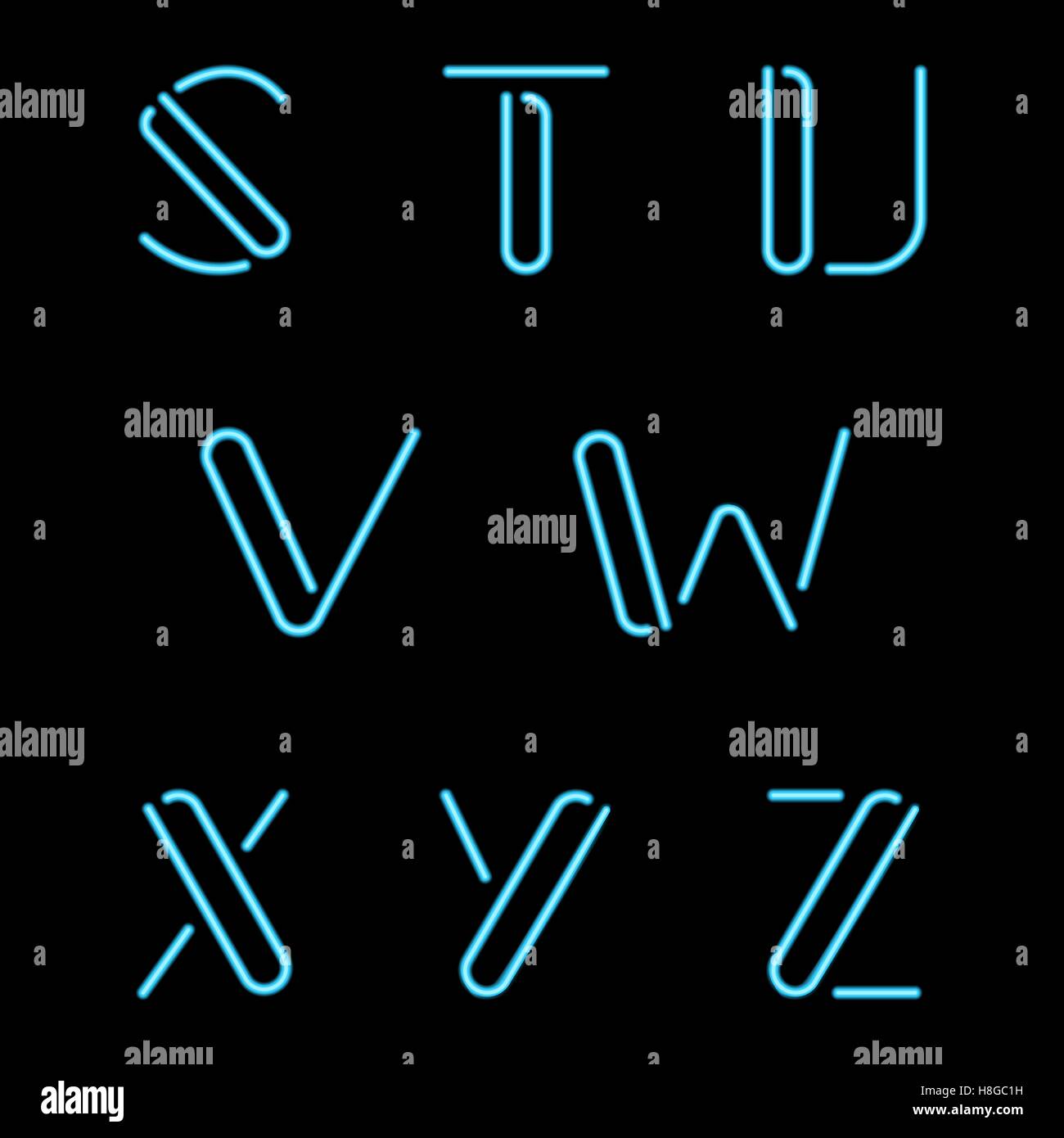 Illustrazione Vettoriale di lettere al neon. Eps 10 Illustrazione Vettoriale