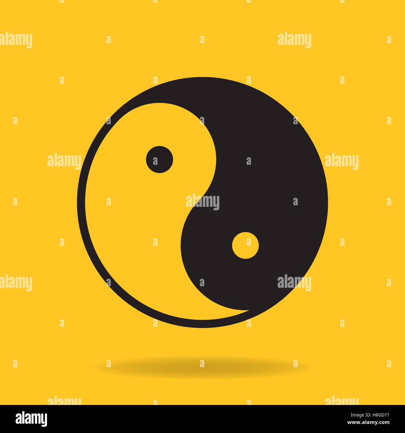 Icona di Yin Yang simbolo Illustrazione Vettoriale