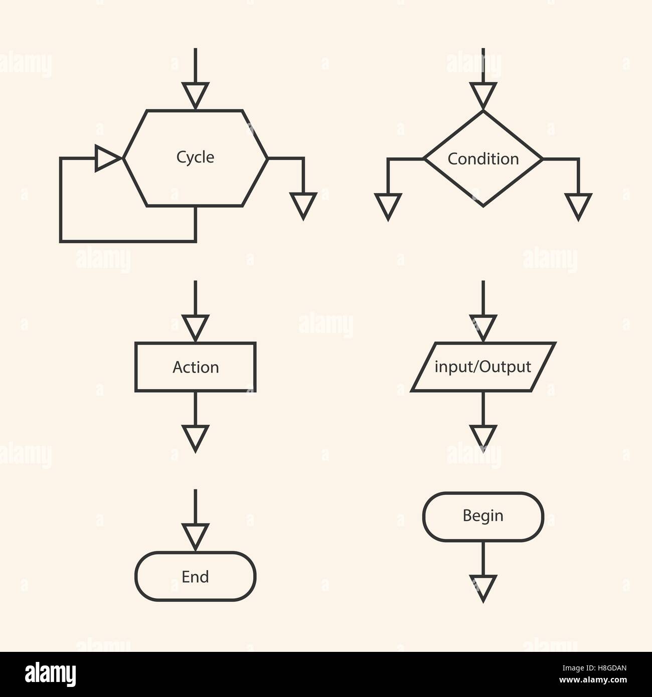 Vector blocchi del diagramma a blocchi Illustrazione Vettoriale