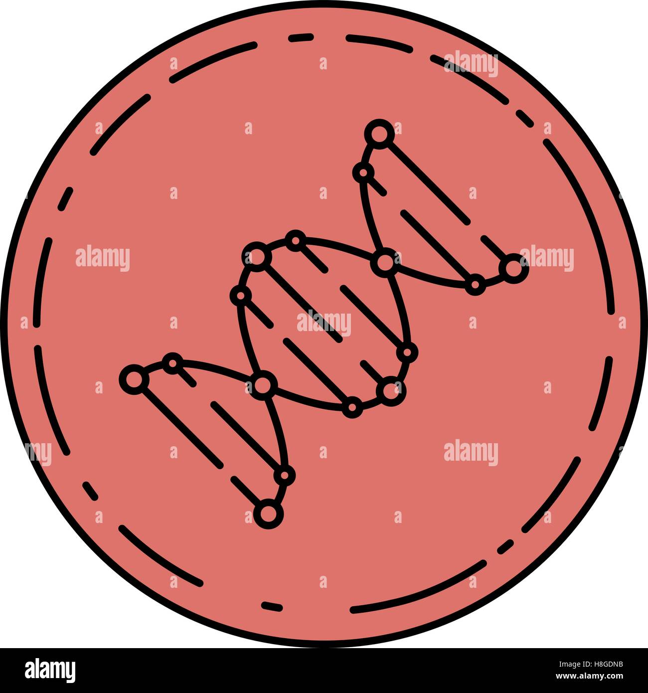 Icona di DNA. Modello di logo di DNA. DNA segno di simbolo Illustrazione Vettoriale