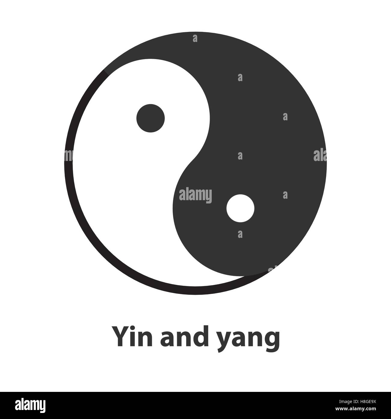 Icona di Yin Yang simbolo. Il Taoismo e Buddismo, il Daoismo religione segno Illustrazione Vettoriale