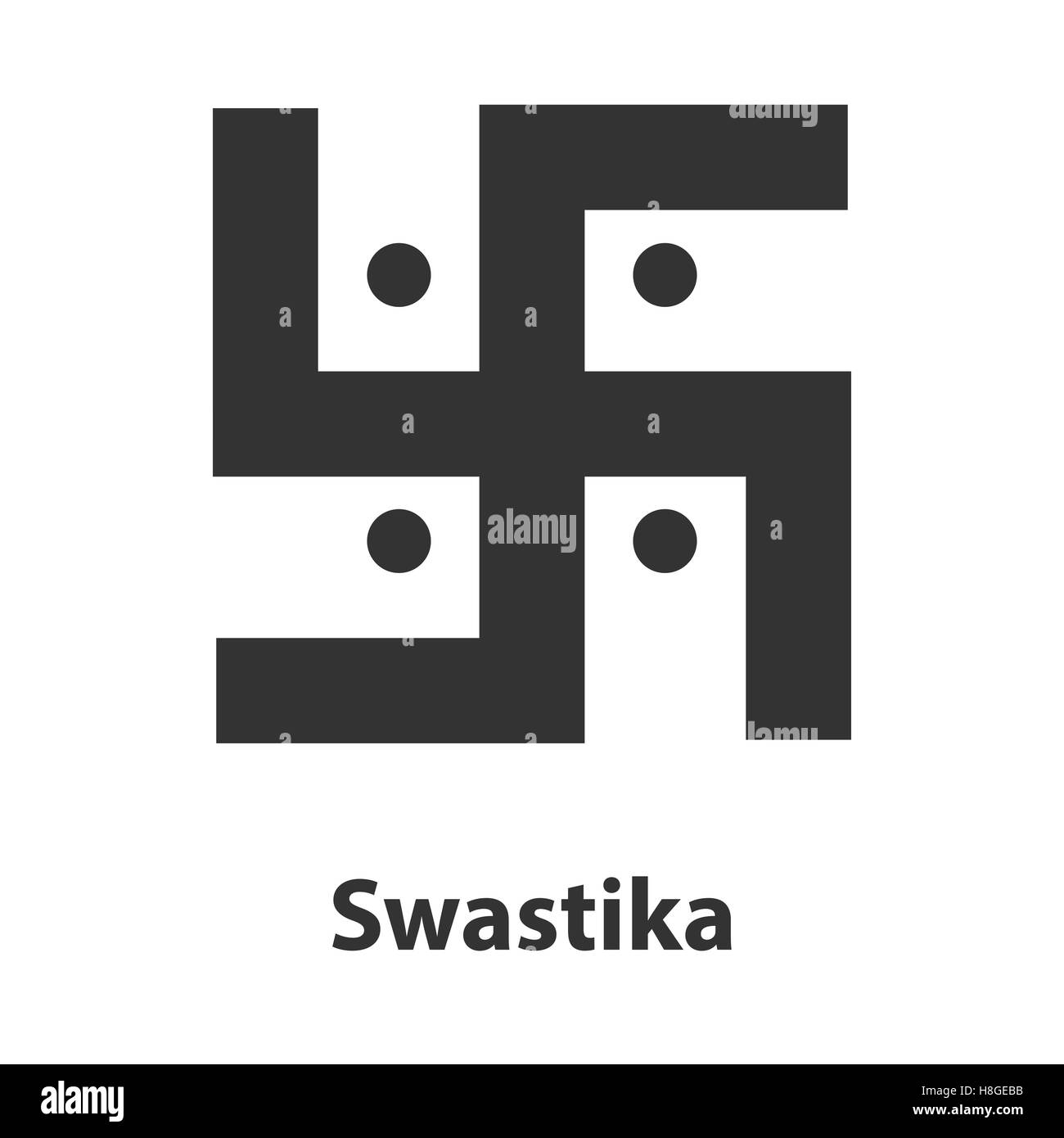 Icona della svastica simbolo. Religione induista segno Illustrazione Vettoriale