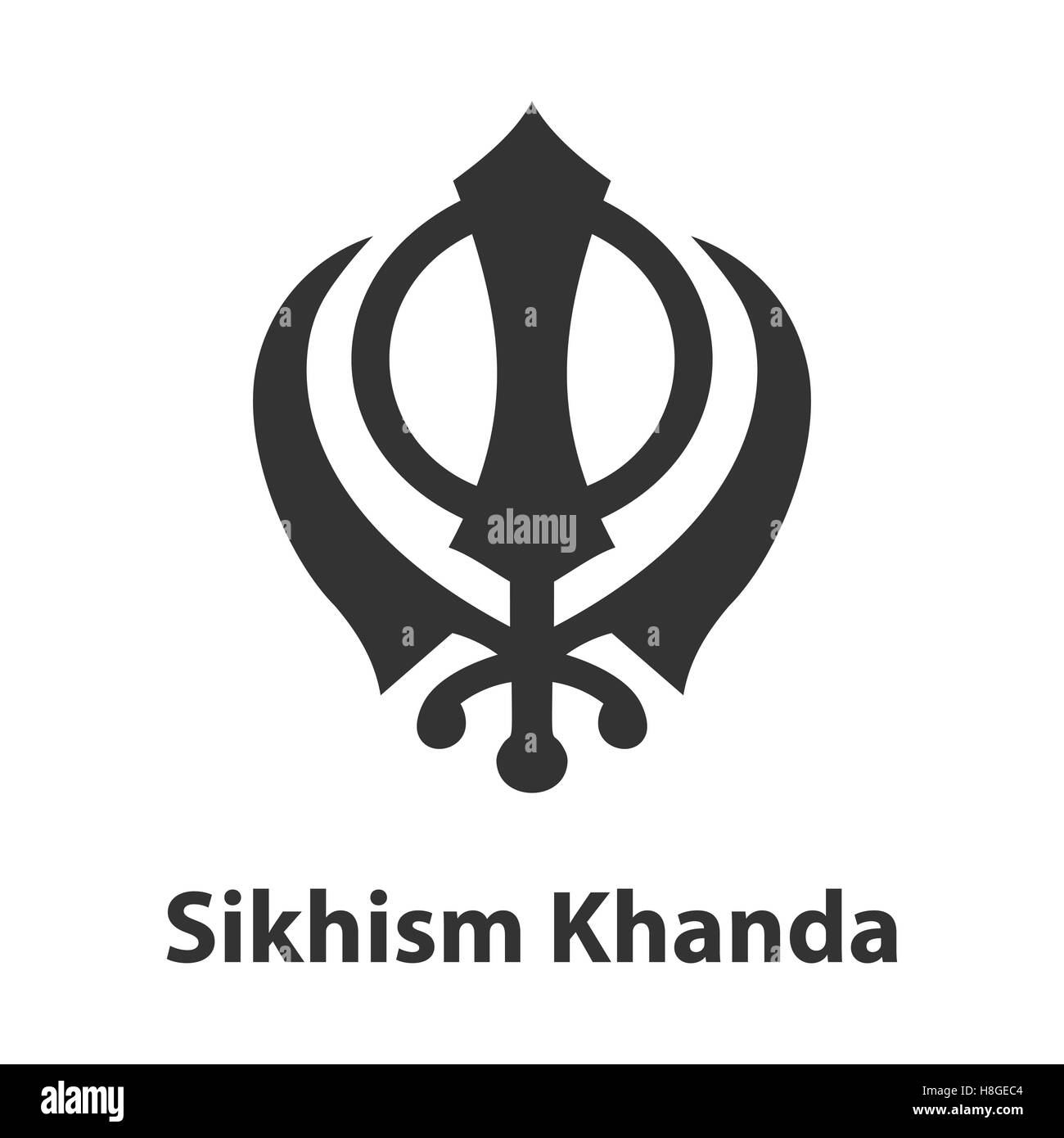 Icona della Khanda simbolo. Il sikhismo religione segno Illustrazione Vettoriale