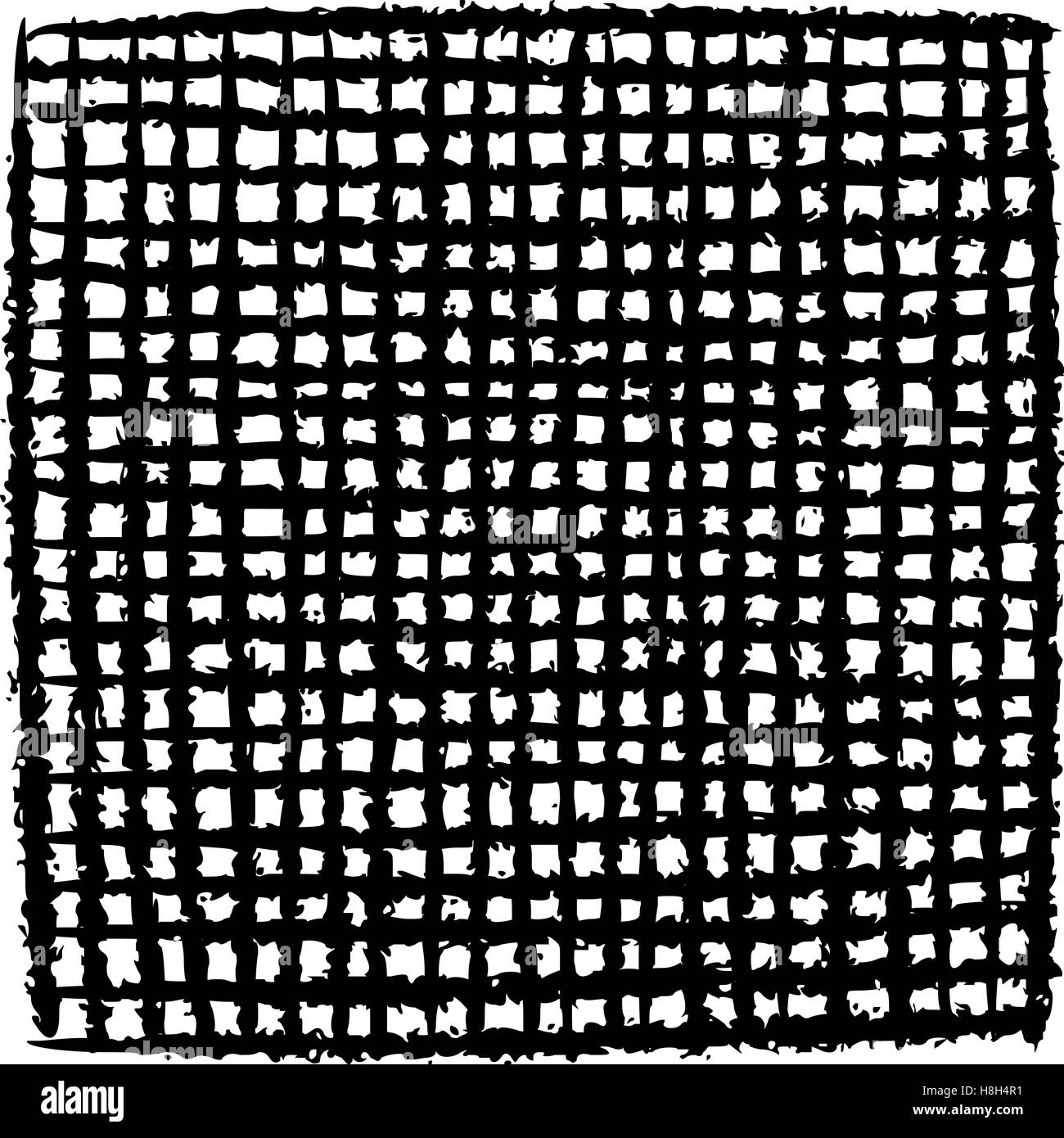 Irregolare striscia nera Modello a griglia su bianco Illustrazione Vettoriale