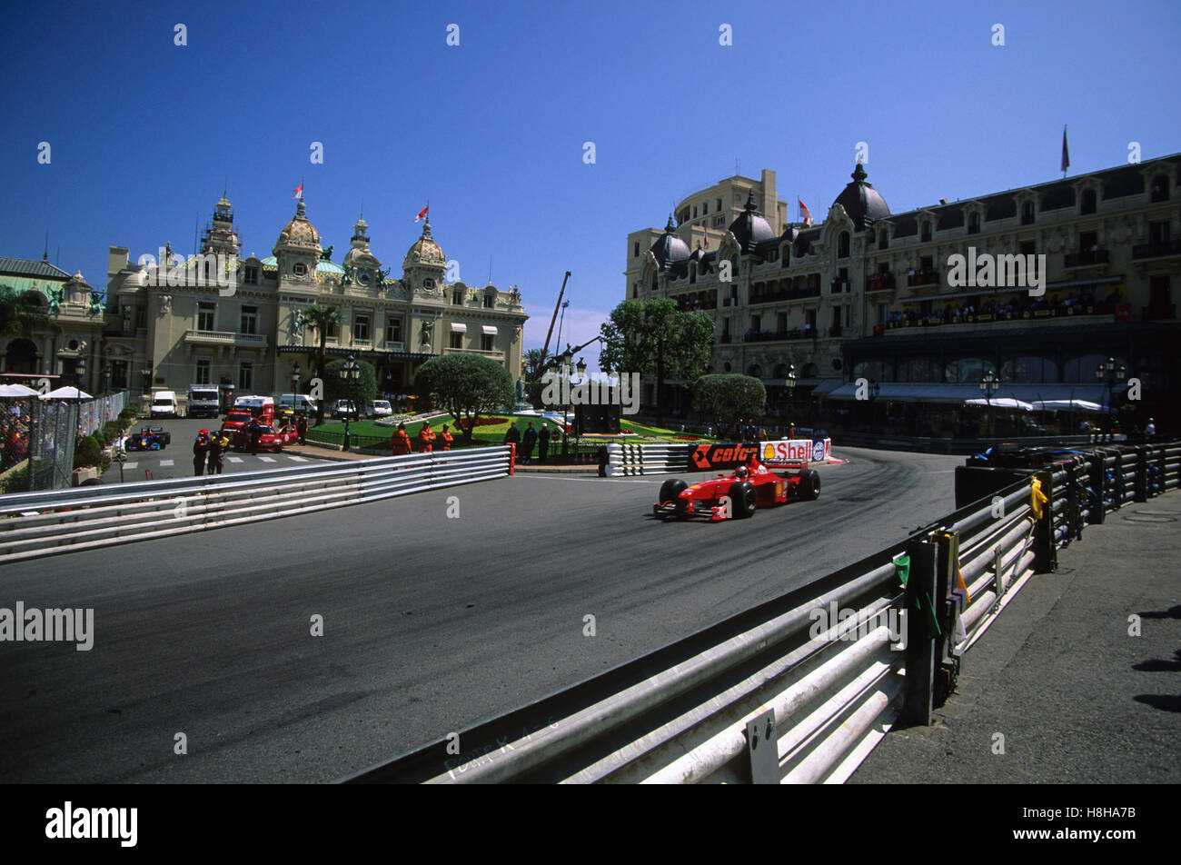 Michael Schumacher sulla Ferrari, Monaco GP di F1 99, Monte Carlo, Monaco, Europa Foto Stock