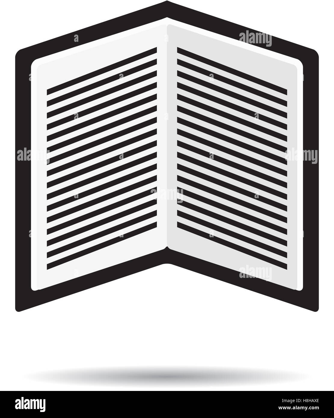 Icona a forma di libro design piatto. Aprire la lettura del libro, illustrazione vettoriale Foto Stock